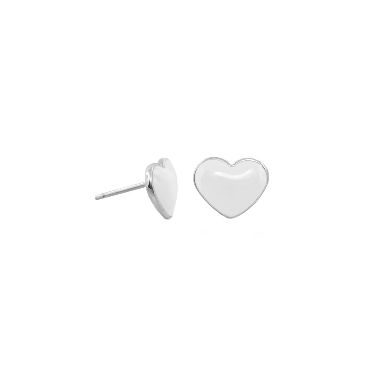 Enamel Heart Stud Earrings