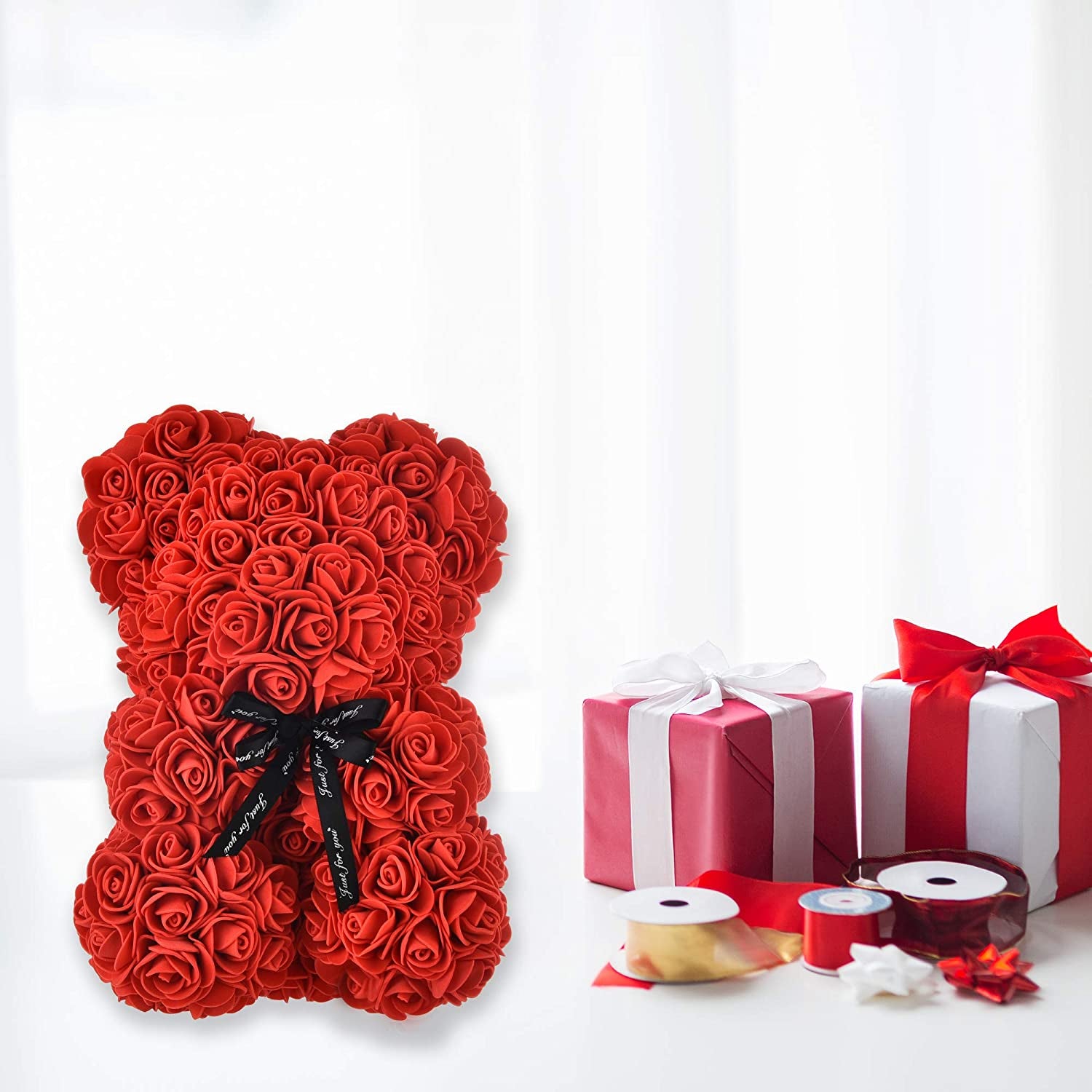 Mothers Day  Mother'S Day Rose Bear Mom Gifts Mother Day Women Gifts for Mom Birthday Gifts Girlfriend Valentines Day Gifts for Her Christmas Anniversary Valentine Day Mother Gift (Red)