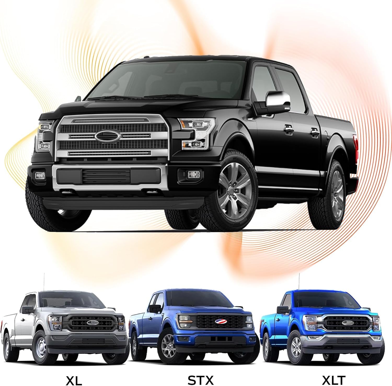 Tailgate Emblem for Ford F150 F250 F350 Silver American Flag 9 Inch Front Grill Emblem for Ford Emblem, Aluminum Oval Overlay Front Grill Rear Tailgate American Flag Decal Badge(Silver)