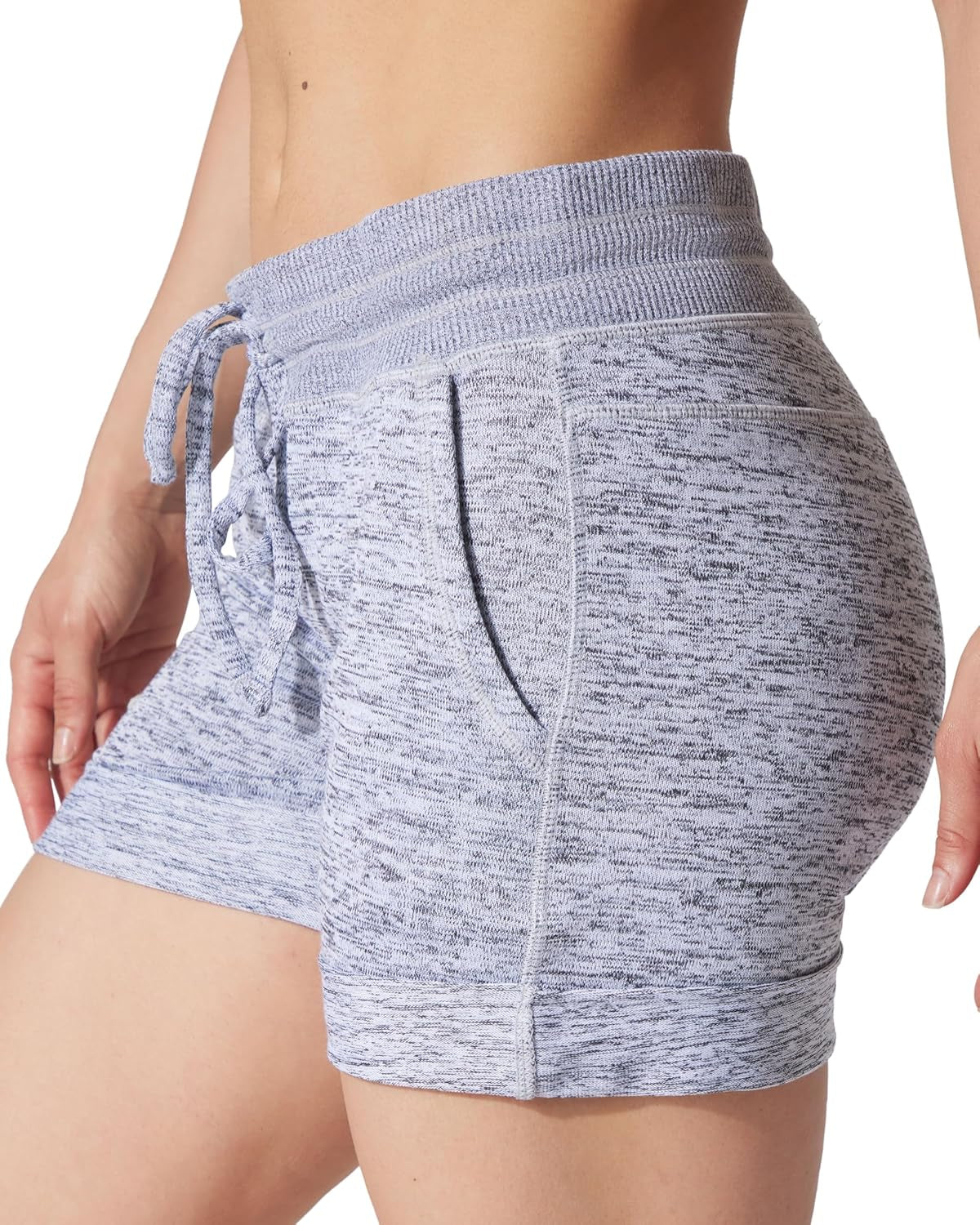 Womens Soft Sweat Shorts High Waisted Drawstring Lounge Shorts with Pockets