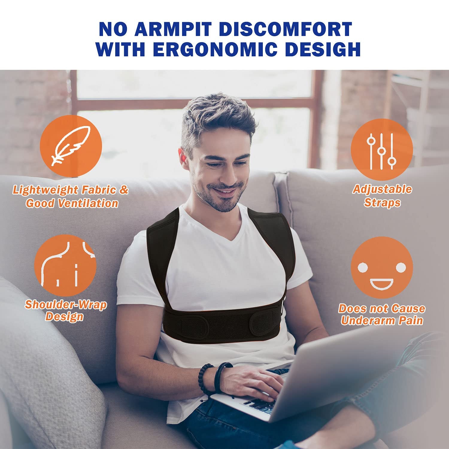 Posture Corrector for Women and Men, Adjustable Upper Back Brace, Breathable Back Support Straightener, Providing Pain Relief from Lumbar, Neck, Shoulder, and Clavicle, Back. (Large/Xl(38"-44"))