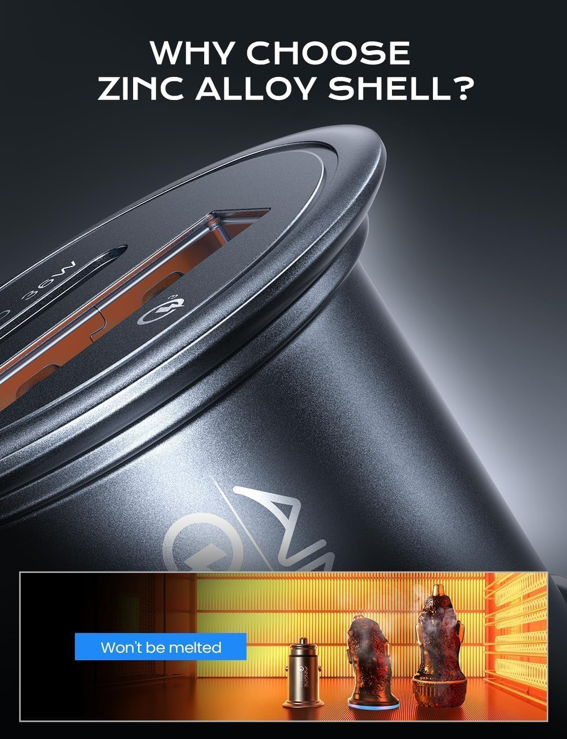 67.5W Super Mini Car Charger USB C Fast Charging,All Metal Cigarette Lighter Adapter PD&QC Type C Car Charger Adapter Outlet for 17 Iphone 16 15 Pro Max,Pixel 10 Pro, Samsung Galaxy S25,Android