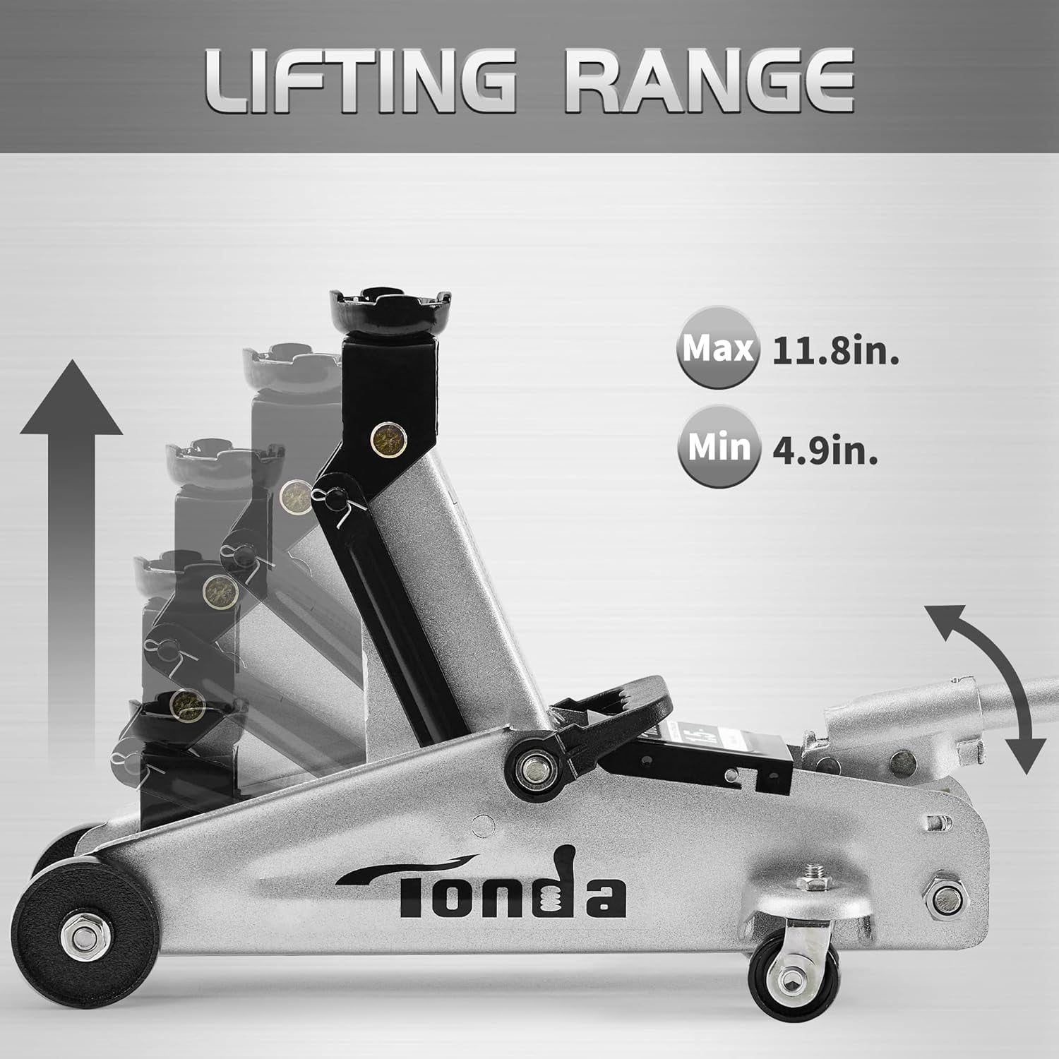 Floor Jack, Hydraulic Portable Car Lift Jack, 1.5 Ton (3,000 Lb) Capacity (Silver)