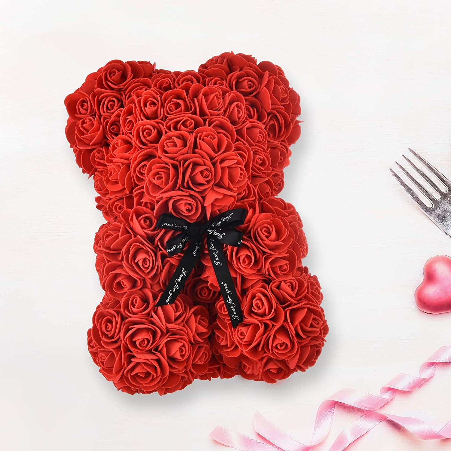 Mothers Day  Mother'S Day Rose Bear Mom Gifts Mother Day Women Gifts for Mom Birthday Gifts Girlfriend Valentines Day Gifts for Her Christmas Anniversary Valentine Day Mother Gift (Red)