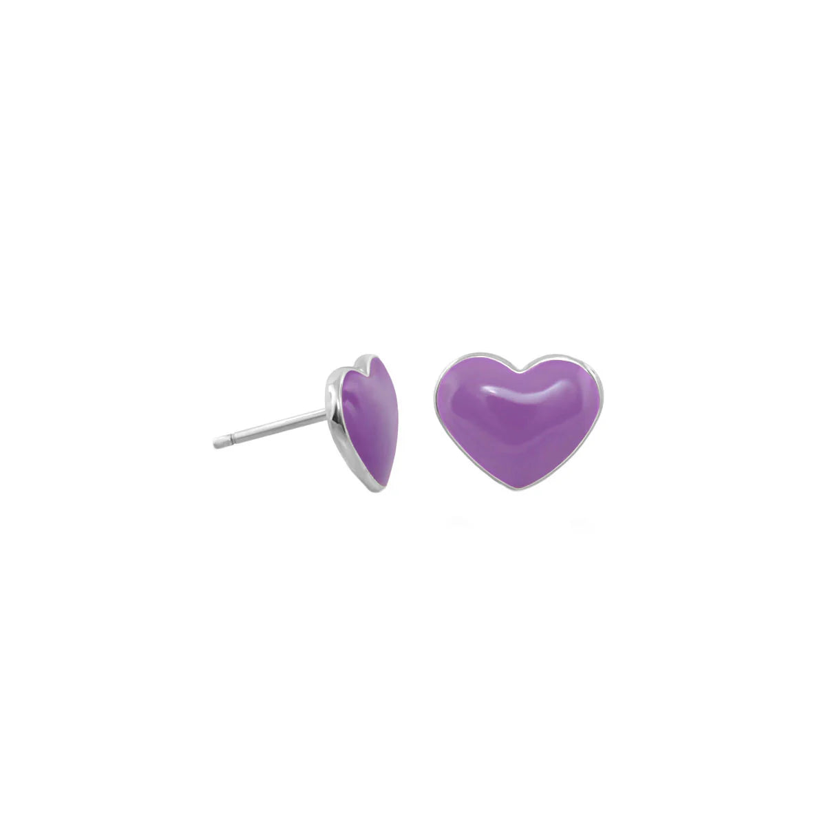 Enamel Heart Stud Earrings