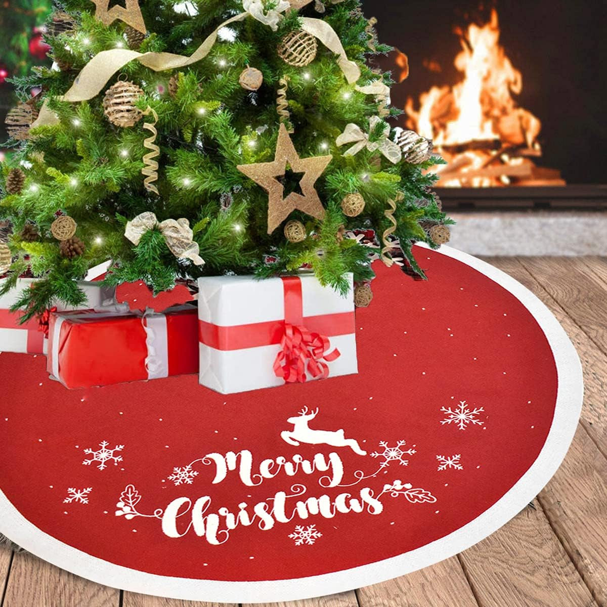 Christmas Tree Skirt Christmas Tree Skirt 48 Inches Tree Skirt Christmas Tree Skirt Red Christmas Decorations