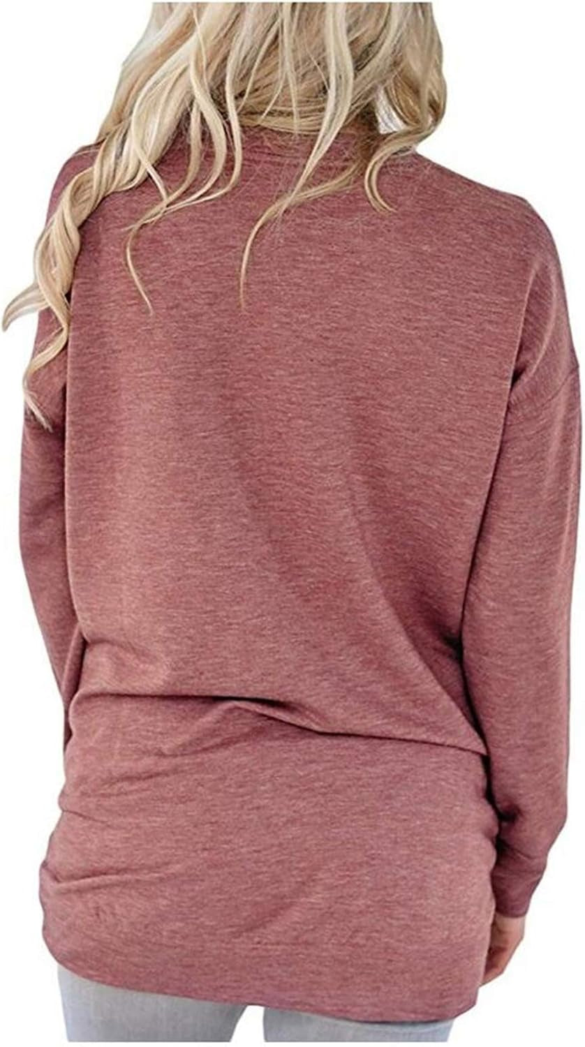 Womens Crewneck Sweatshirt Casual Loose Fitting Tops Long Sleeve T Shirt