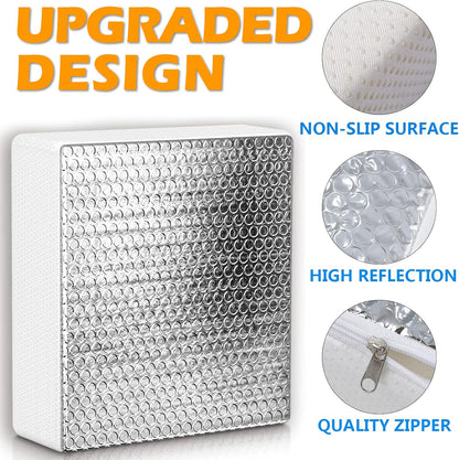 RV Vent Insulator 14″X14″X3″, 2 Piece Universal RV Skylight Cover with Reflective Surface, Skylight Shade Energy Savings Sunroof Fits for 14 Inch X 14 Inch Rv/Camper Vents