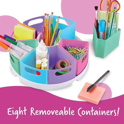 Create-A-Space Storage Center - Pastel, Homeschool Storage, Nursery Organizer, Fits 3Oz Hand Sanitizer Bottles, Classroom Craft Keeper, 10 Piece Set