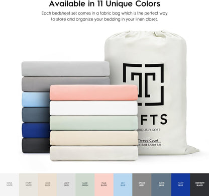 King Sheets Set, Pure 100% Viscose Derived from Bamboo Bed Sheets Set, Luxuriously Soft, Silky, Cooling Sheets, Double Stitched, Lifetime Quality Promise (Ivory White)