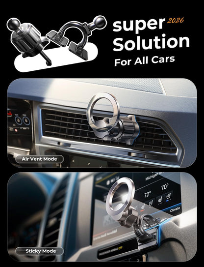 for Magsafe Car Mount [95% Increase Magnetism] Magnetic Phone Holders for Your Car,17 Car Accessories for Men Truck 360 Dashboard Vent Phone Mount for Garmin GPS Fit Iphone 16 15 14 13 12