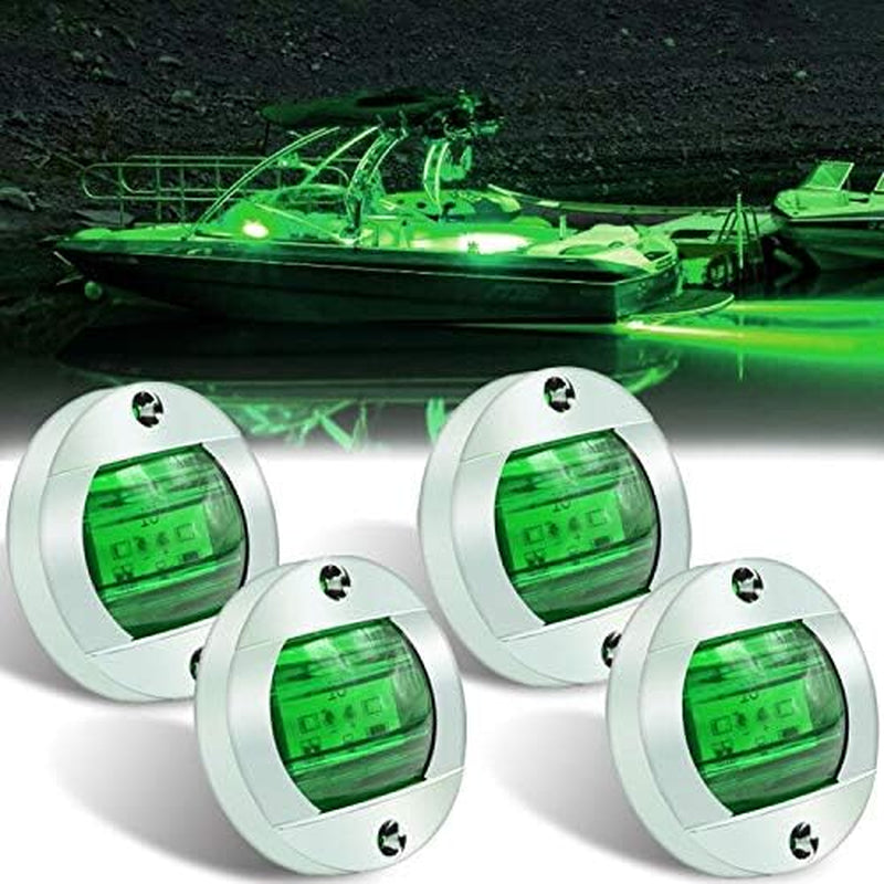 LED Night Fishing Lights - Courtesy, Deck, Navigation Lights for Boats (Green)