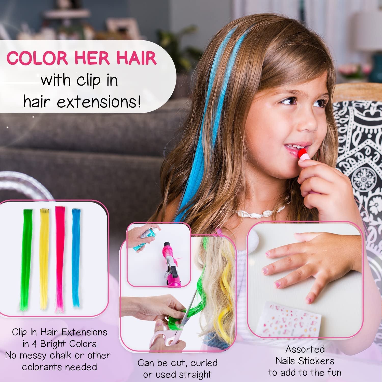 Pretend Play Makeup Kit for Little Girls with Unicorn Purse: Fake (Not Real) Make up Toy Set for Toddlers and Kids - Includes Hair and Nails Accessories, Baby Toys Gift