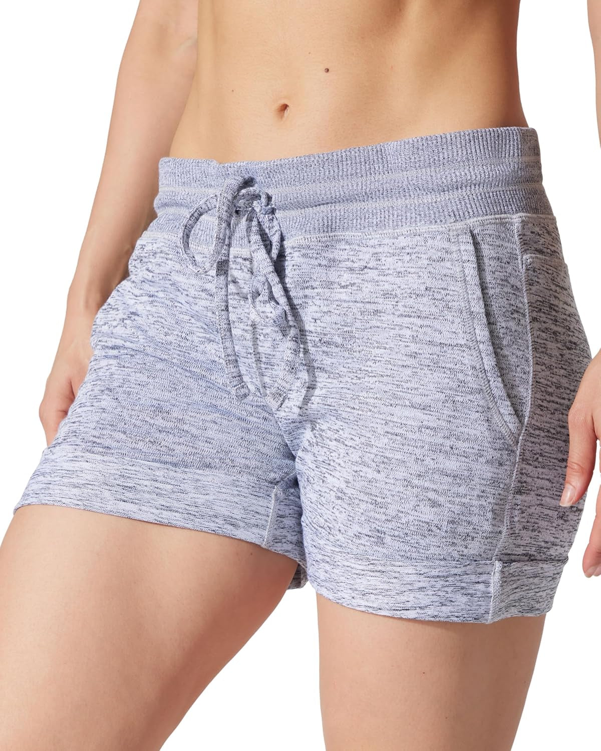 Womens Soft Sweat Shorts High Waisted Drawstring Lounge Shorts with Pockets