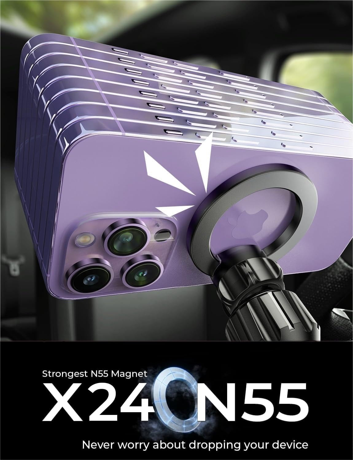 for Magsafe Car Mount [95% Increase Magnetism] Magnetic Phone Holders for Your Car,17 Car Accessories for Men Truck 360 Dashboard Vent Phone Mount for Garmin GPS Fit Iphone 16 15 14 13 12