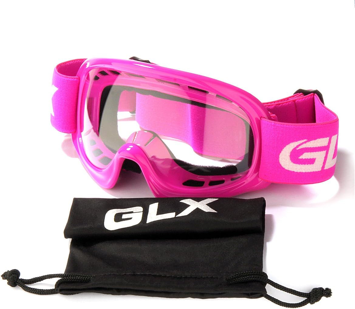 YH15 Anti-Fog Impact-Resistant Kids Youth ATV Off-Road Dirt Bike Motocross Goggles for Boys & Girls (Pink, One_Size)