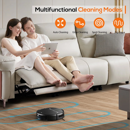 Robot Vacuum Cleaner and Mop Combo with App Wifi and Remote Control Robotic Vacuums, Black