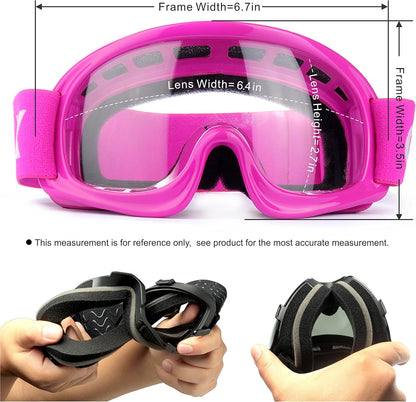 YH15 Anti-Fog Impact-Resistant Kids Youth ATV Off-Road Dirt Bike Motocross Goggles for Boys & Girls (Pink, One_Size)