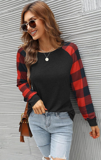 Womens Long Sleeve Shirts Crew Neck Casual Tops Fashion Loose Fit Trendy Tunic Outfits Clothes