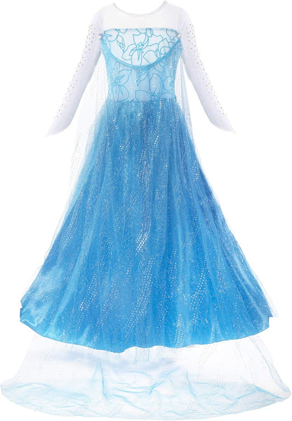Girls Elsa Costume Frozen Princess Dress Up