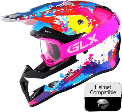 YH15 Anti-Fog Impact-Resistant Kids Youth ATV Off-Road Dirt Bike Motocross Goggles for Boys & Girls (Pink, One_Size)