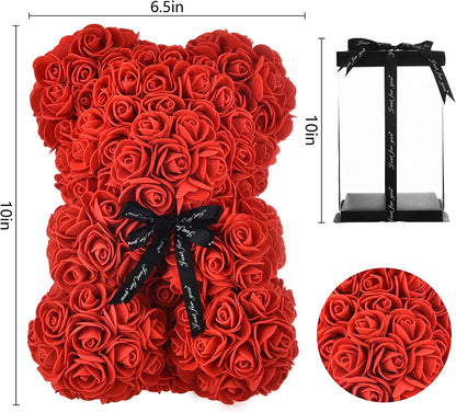 Mothers Day  Mother'S Day Rose Bear Mom Gifts Mother Day Women Gifts for Mom Birthday Gifts Girlfriend Valentines Day Gifts for Her Christmas Anniversary Valentine Day Mother Gift (Red)